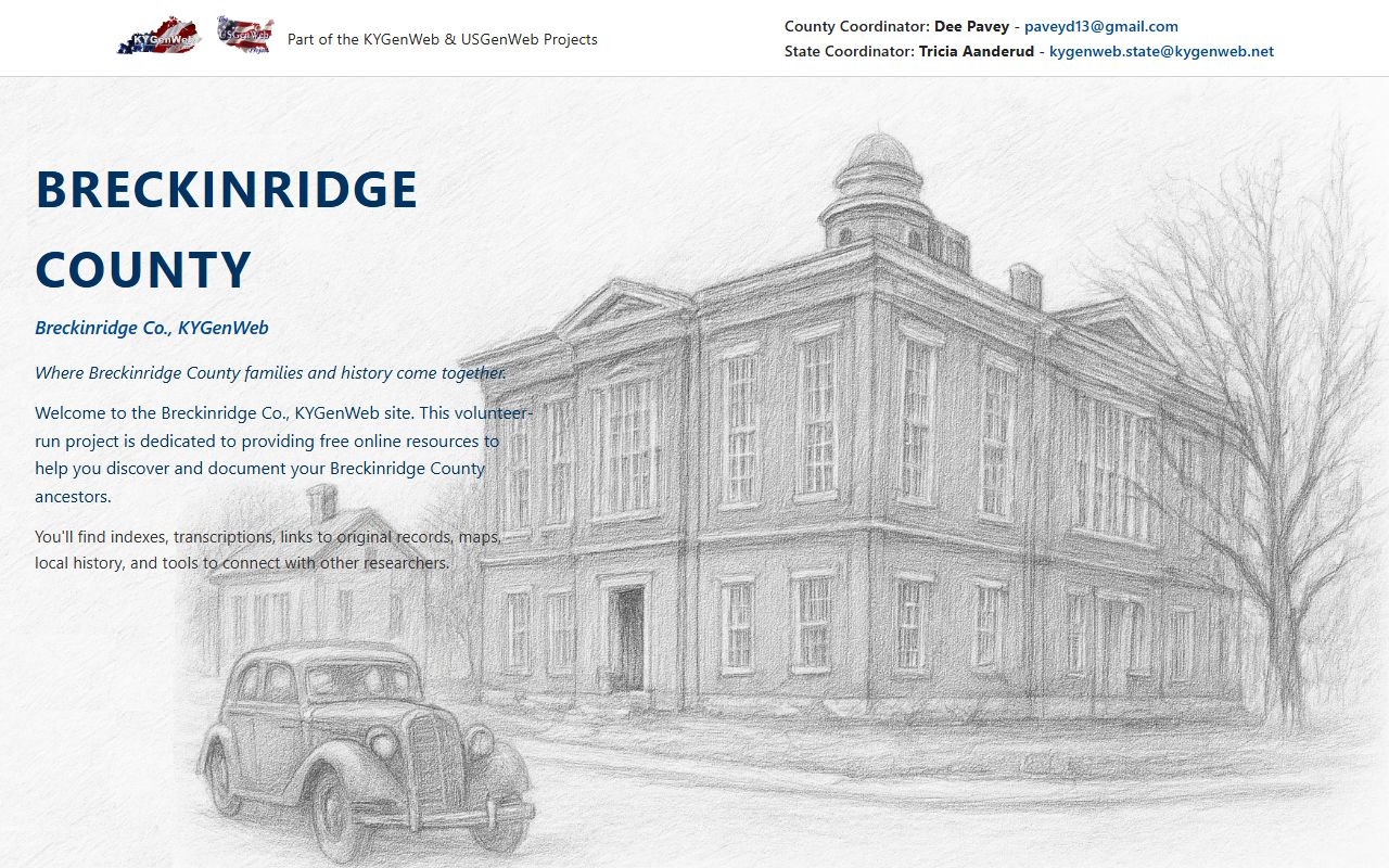 Breckinridge County Kentucky Clerk office for genealogy records
