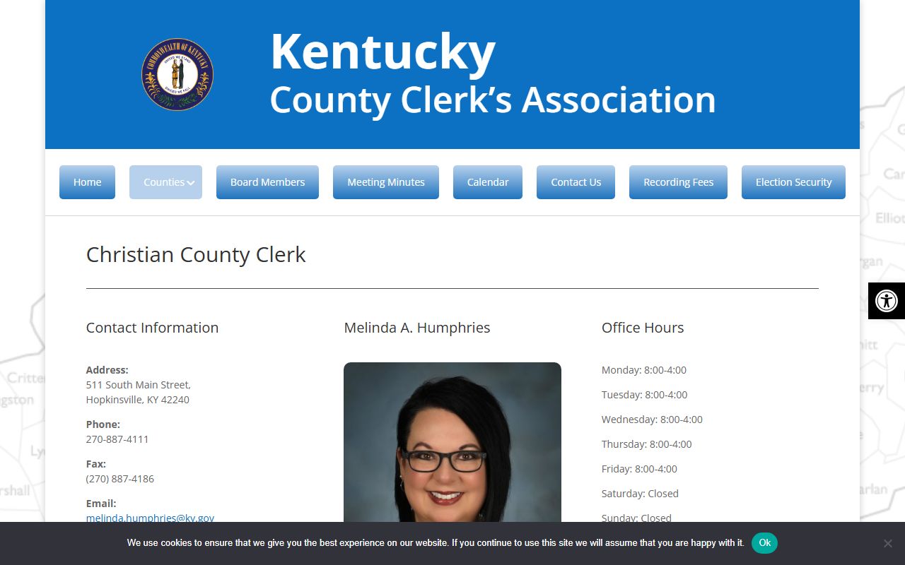 Christian County Kentucky Clerk office for genealogy records