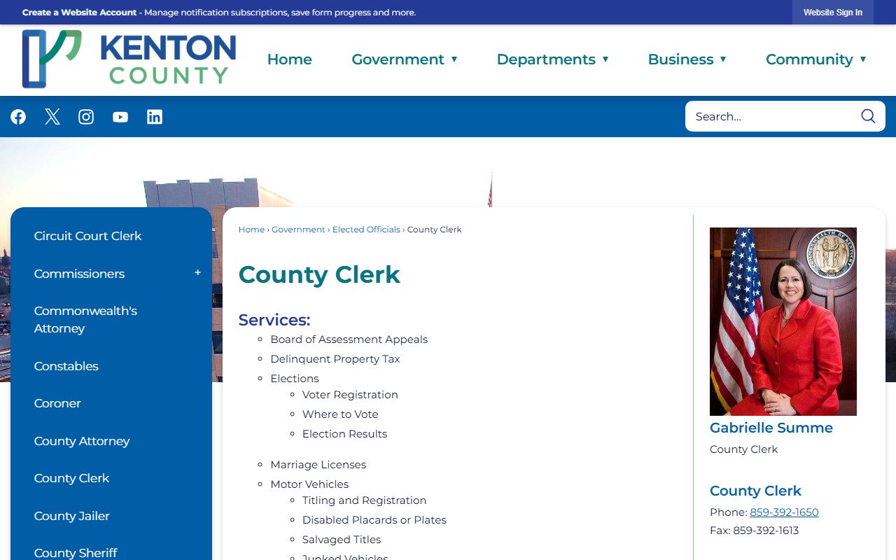 Kenton County Clerk office for genealogy records access