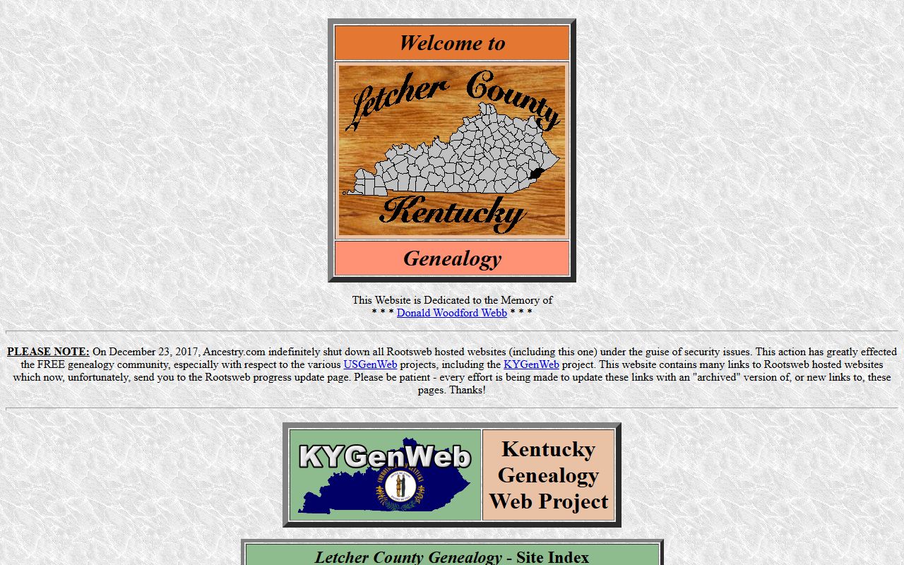 Letcher County vital records genealogy research